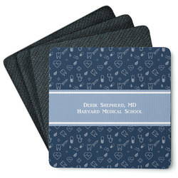 Medical Doctor Square Rubber Backed Coasters - Set of 4 (Personalized)