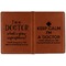 Medical Doctor Cognac Leather Passport Holder Outside Double Sided - Apvl