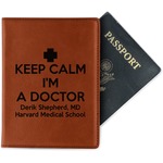 Medical Doctor Passport Holder - Faux Leather - Double Sided (Personalized)