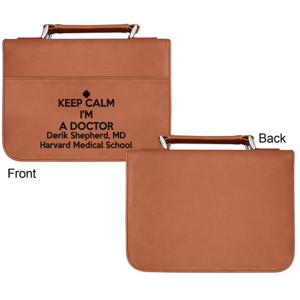 Medical Doctor Cognac Leatherette Bible Covers - Small Single Sided Apvl