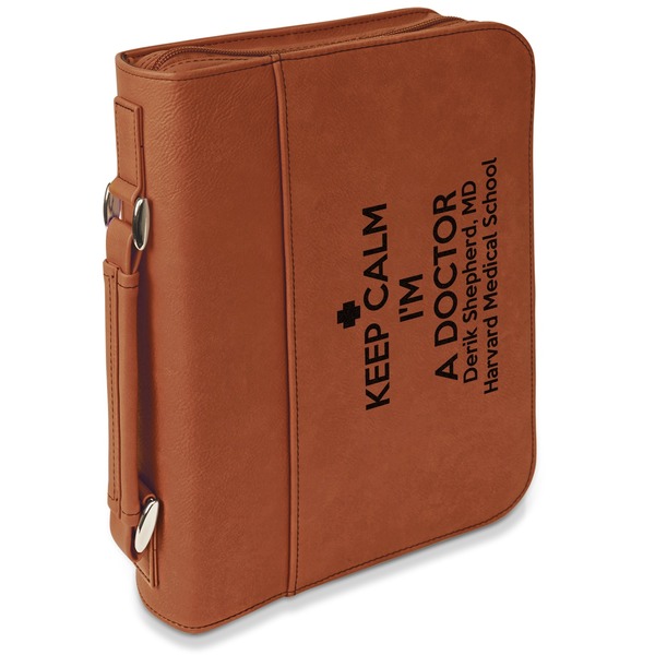 Custom Medical Doctor Leatherette Bible Cover with Handle & Zipper - Small - Double Sided (Personalized)