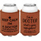 Medical Doctor Cognac Leatherette Can Sleeve - Double Sided Front and Back