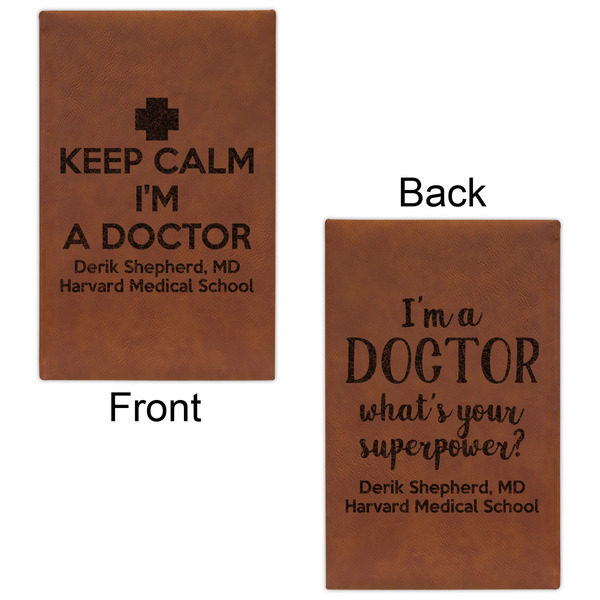 Medical Doctor Cognac Leatherette Journal - Double Sided - Apvl