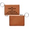 Medical Doctor Cognac Leatherette Keychain ID Holders - Front Apvl