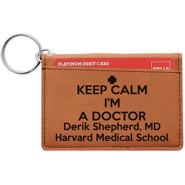 Custom Medical Doctor Leatherette Keychain ID Holder - Double Sided (Personalized)