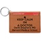 Medical Doctor Cognac Leatherette Keychain ID Holders - Front Credit Card