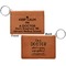 Medical Doctor Cognac Leatherette Keychain ID Holders - Front and Back Apvl