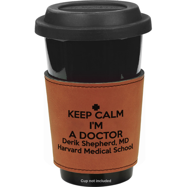 Custom Medical Doctor Leatherette Cup Sleeve - Single Sided (Personalized)