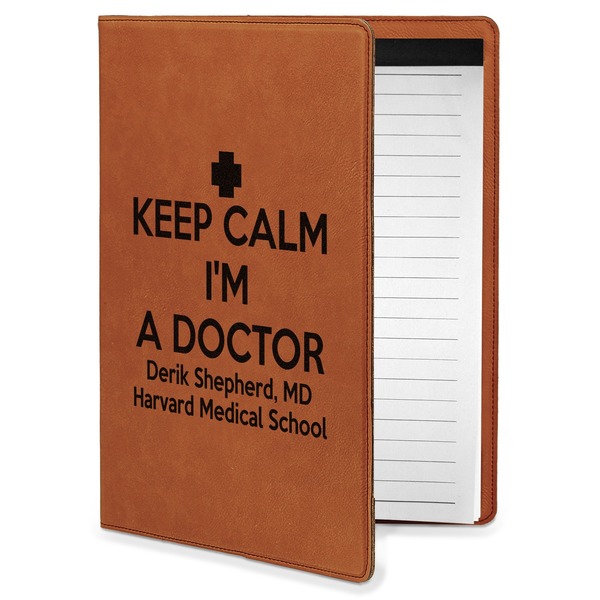 Custom Medical Doctor Leatherette Portfolio with Notepad - Small - Single Sided (Personalized)