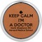 Medical Doctor Cognac Leatherette Round Coasters w/ Silver Edge - Single