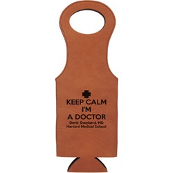 Medical Doctor Leatherette Wine Tote - Single Sided (Personalized)