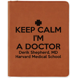 Medical Doctor Leatherette Zipper Portfolio with Notepad - Single Sided (Personalized)