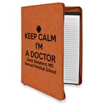 Medical Doctor Leatherette Zipper Portfolio with Notepad - Single Sided (Personalized)