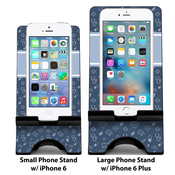 Medical Doctor Compare Phone Stand Sizes - with iPhones