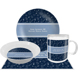 Medical Doctor Dinner Set - Single 4 Pc Setting w/ Name or Text