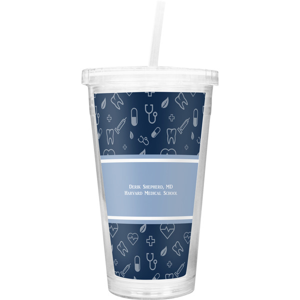 Custom Medical Doctor Double Wall Tumbler with Straw (Personalized)