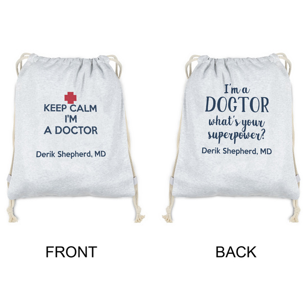 Medical Doctor Drawstring Backpacks - Sweatshirt Fleece - Double Sided - APPROVAL