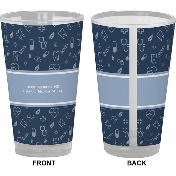 Medical Doctor Pint Glass - Full Color - Front & Back Views
