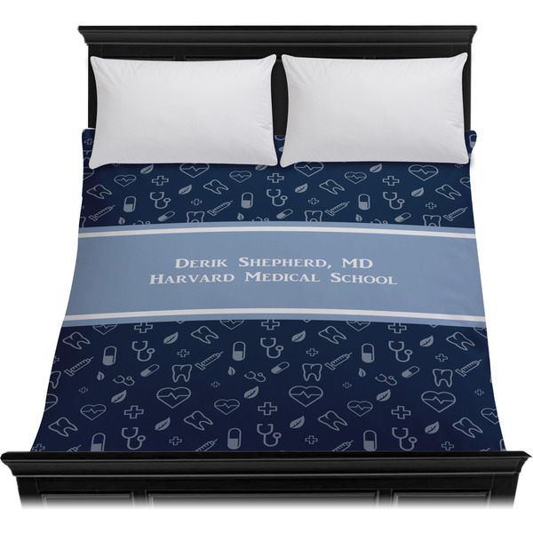 Medical Doctor Duvet Cover - Queen - On Bed - No Prop