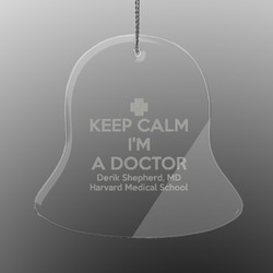 Medical Doctor Engraved Glass Ornament - Bell (Personalized)