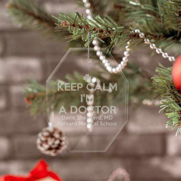 Medical Doctor Engraved Glass Ornaments - Octagon (Lifestyle)