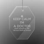 Medical Doctor Engraved Glass Ornament - Octagon (Personalized)