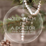 Medical Doctor Engraved Glass Ornament (Personalized)