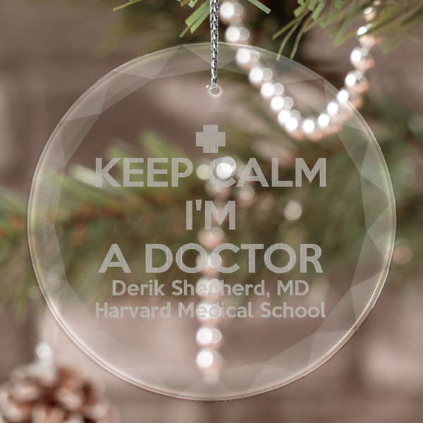 Custom Medical Doctor Engraved Glass Ornament (Personalized)