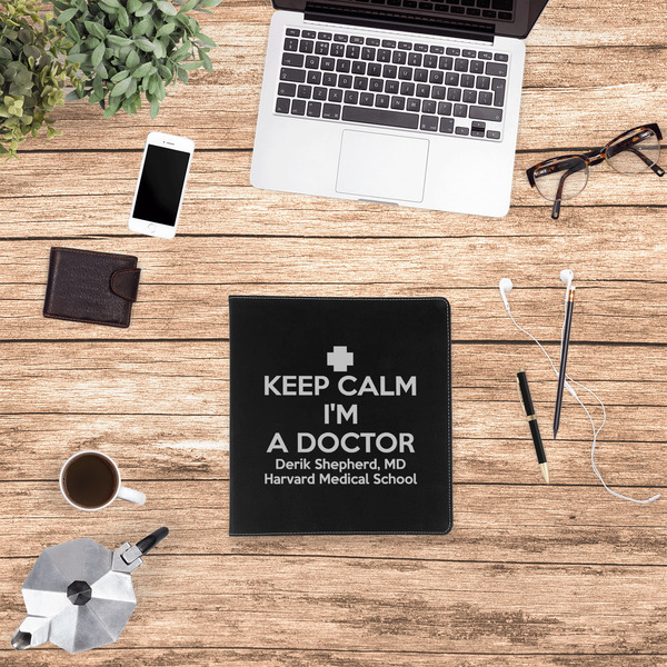 Medical Doctor Leather Binder - 1" - Black - Lifestyle