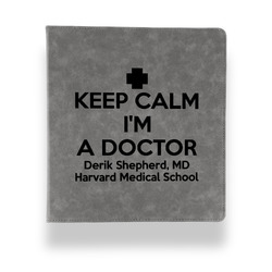 Medical Doctor Leather Binder - 1" - Grey (Personalized)