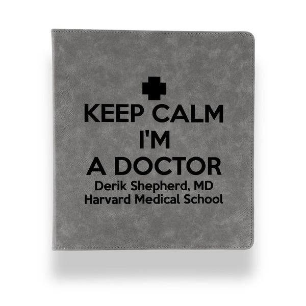 Custom Medical Doctor Leather Binder - 1" - Grey (Personalized)