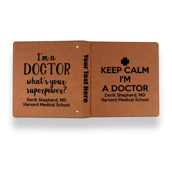 Medical Doctor Leather Binder - 1" - Rawhide - Back Spine Front View