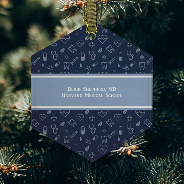 Medical Doctor Frosted Glass Ornament - Hexagon (Lifestyle)