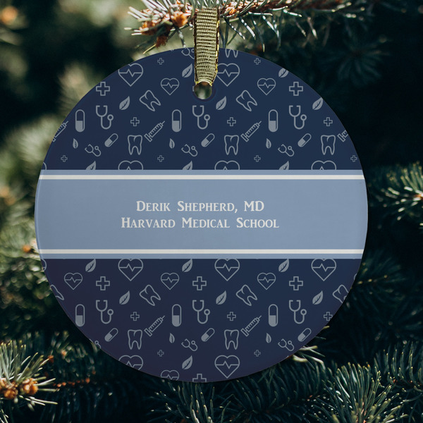 Medical Doctor Frosted Glass Ornament - Round (Lifestyle)