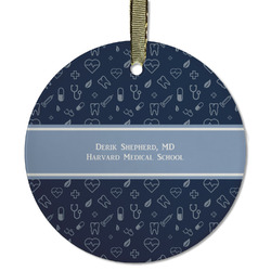 Medical Doctor Flat Glass Ornament - Round w/ Name or Text