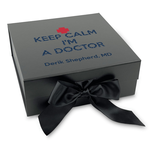 Custom Medical Doctor Gift Box with Magnetic Lid - Black (Personalized)