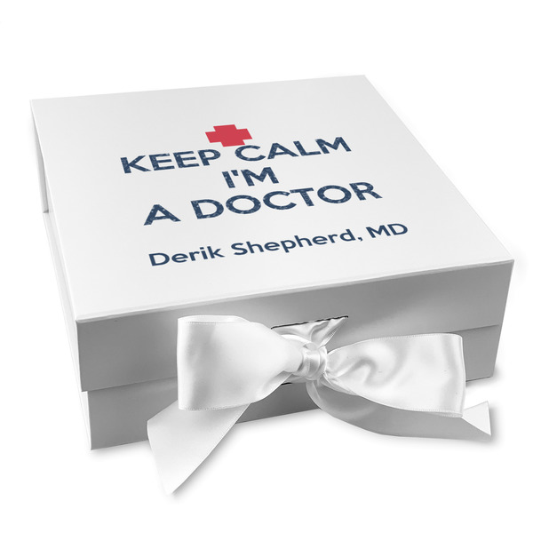 Custom Medical Doctor Gift Box with Magnetic Lid - White (Personalized)