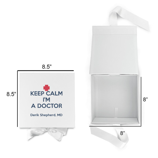 Medical Doctor Gift Boxes with Magnetic Lid - White - Open & Closed