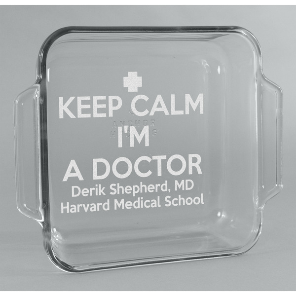Custom Medical Doctor Glass Cake Dish - 8in x 8in (Personalized)