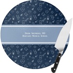 Medical Doctor Round Glass Cutting Board (Personalized)