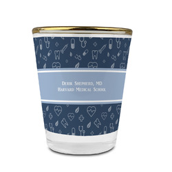 Medical Doctor Glass Shot Glass - 1.5 oz - with Gold Rim - Single (Personalized)