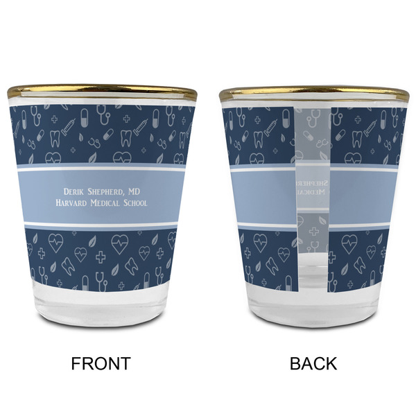 Medical Doctor Glass Shot Glass - with gold rim - APPROVAL