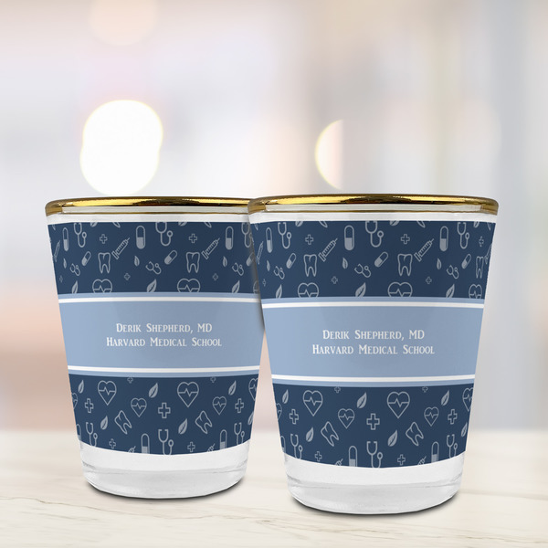 Medical Doctor Glass Shot Glass - with gold rim - LIFESTYLE