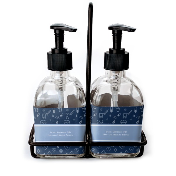 Custom Medical Doctor Glass Soap & Lotion Bottle Set (Personalized)