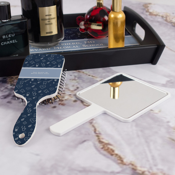 Medical Doctor Hair Brush - With Hand Mirror