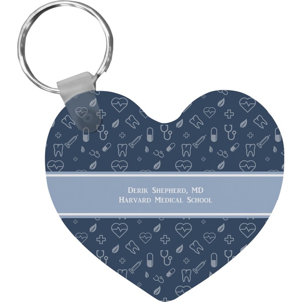 Custom Medical Doctor Heart Plastic Keychain w/ Name or Text