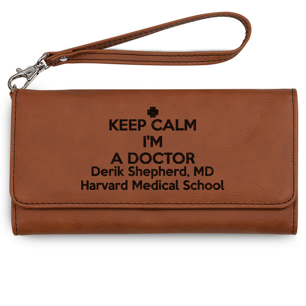Custom Medical Doctor Ladies Leatherette Wallet - Laser Engraved - Rawhide (Personalized)