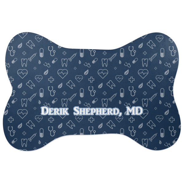 Custom Medical Doctor Bone Shaped Dog Food Mat (Large) (Personalized)