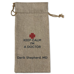 Medical Doctor Large Burlap Gift Bag - Front (Personalized)