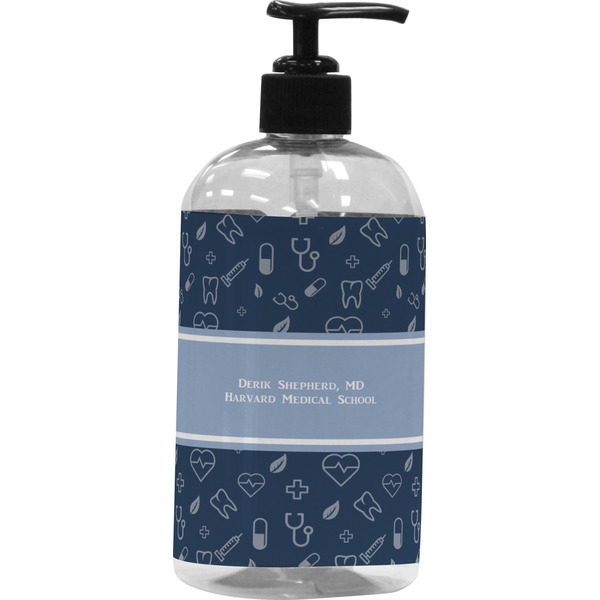 Custom Medical Doctor Plastic Soap / Lotion Dispenser (16 oz - Large - Black) (Personalized)